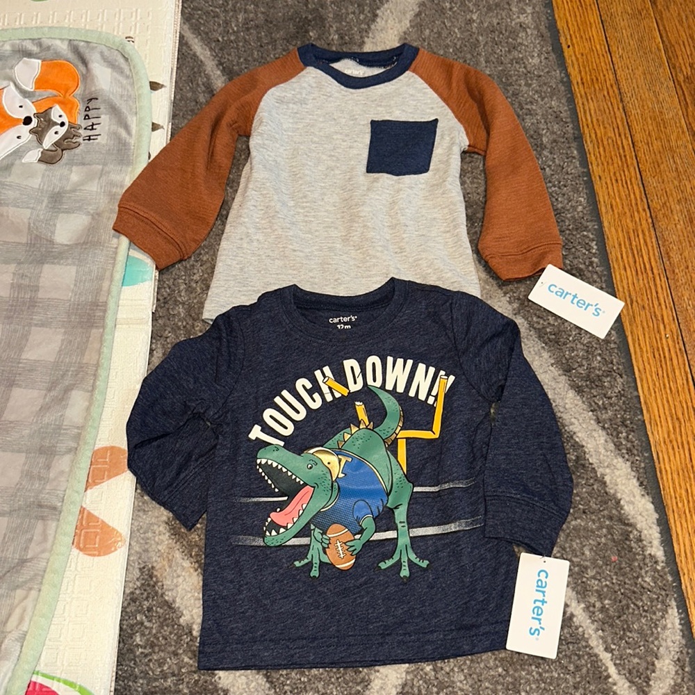 Carters shirt. 12 months shirts, new with tags
